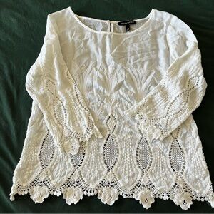 FREE WITH PURCHASE: Banana Republic white lace blouse